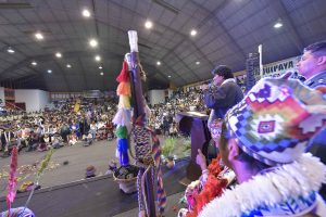 15 noviembre 2016, Tiquipaya, Cochabamba.- Con una ceremonia de ofrenda a la Pachamama (Madre Tierra) el presidente Evo Morales inaugura III Cumbre Continental de Comunicación Indigena Abya Ayala. (Fotos: Freddy Zarco)