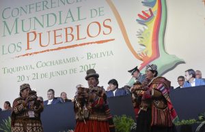 20 junio 2017, Tiquipaya, Cochabamba.- El presidente Evo Morales inaugura la Conferencia Mundial de los pueblos por un Mundo Sin Muros. (Fotos: Freddy Zarco)